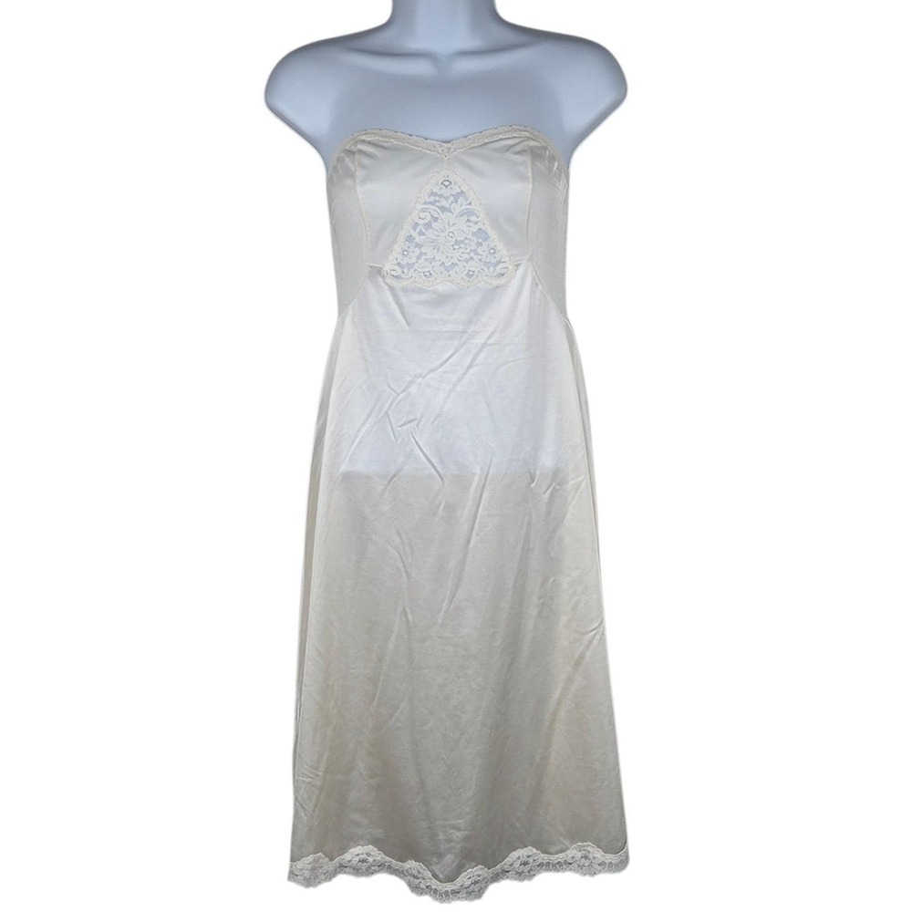 Sears Strapless Slip 34 / S Ivory Lace Vintage Dollette Coquette Fairycore
